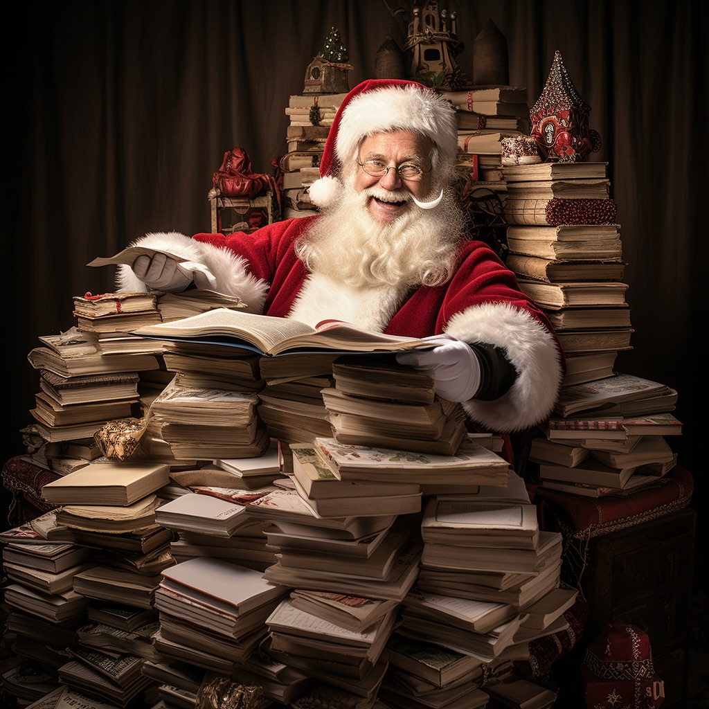 З Різдвом (Санта-Клаус з книжкми)