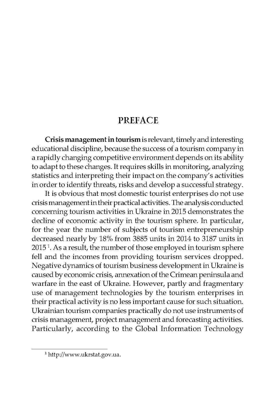Кризовий менеджмент в туризмі: теорія, методологія і практика / Crisis management in tourism: theory, methodology and practice: training manual