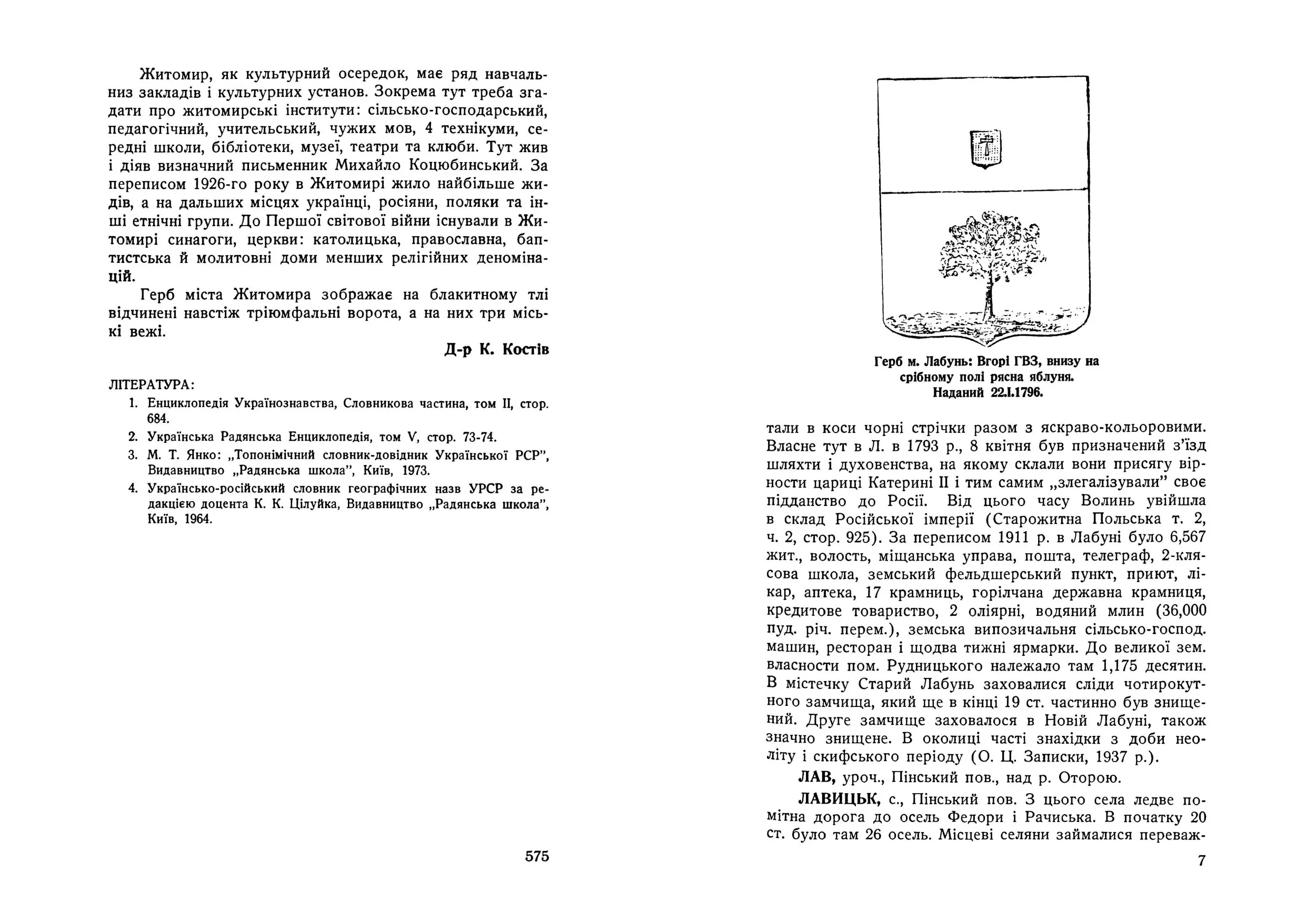 Стара Волинь і Волинське Полісся. Краєзнавчий словник від найдавніших часів до 1914 р. Том 2. Автор — Цинкаловський О.. 
