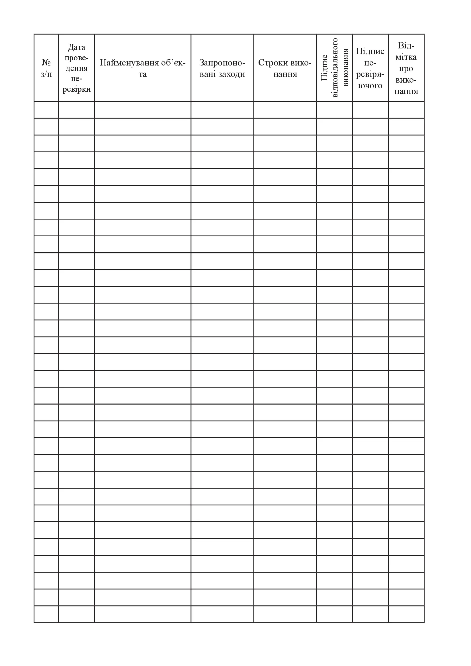 Журнал пожежно-профілактичної роботи військової частини (гарнізону)