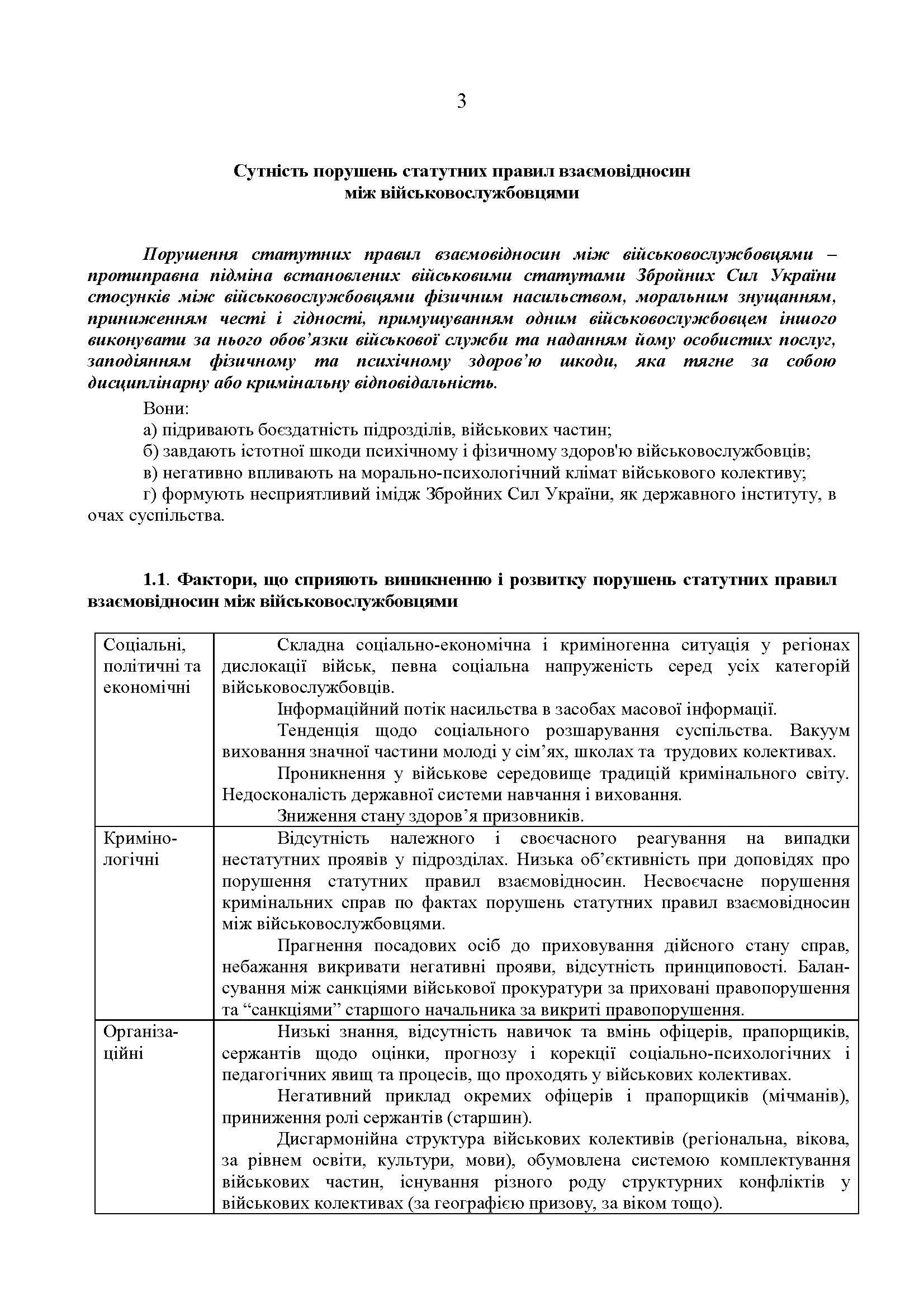 Збірник методичних рекомендацій ЗСУ щодо: сутності та профілактики попередження порушень статутних правил індивідуально-виховної роботи у військовій частині