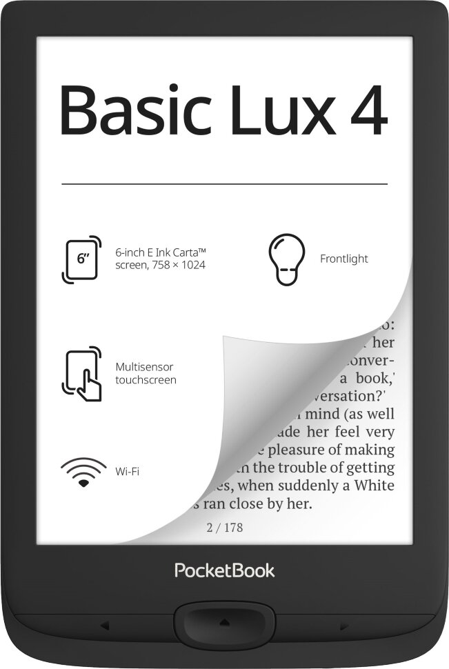 Електронна книжка PocketBook  Basic Lux 4 (PB618), Black