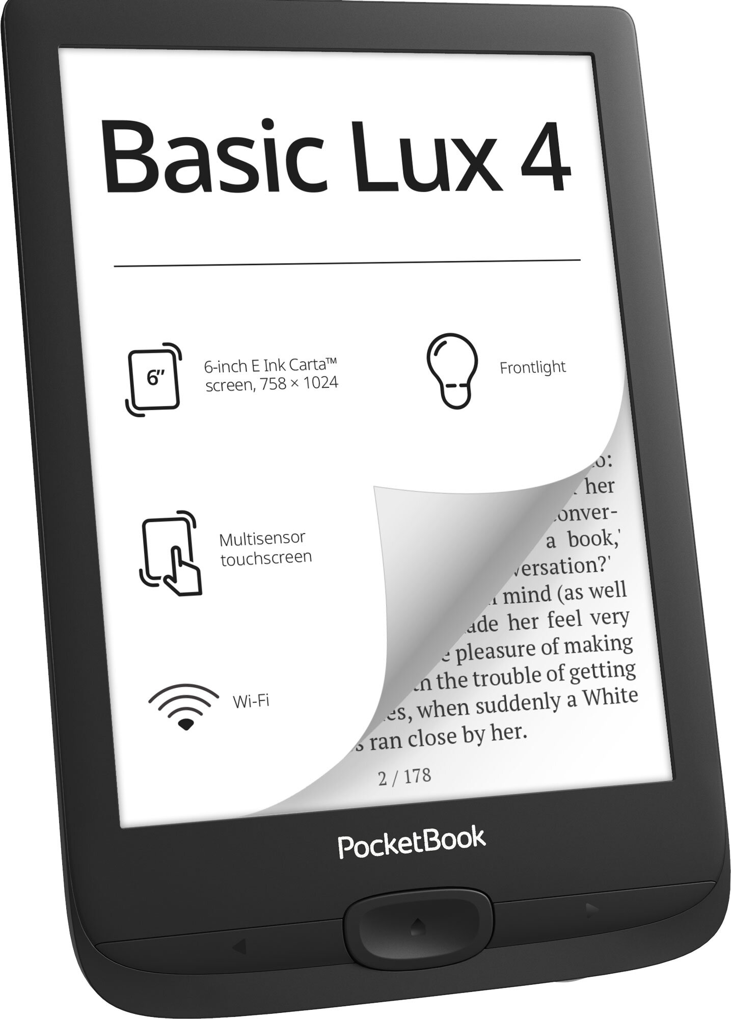 Електронна книжка PocketBook  Basic Lux 4 (PB618), Black