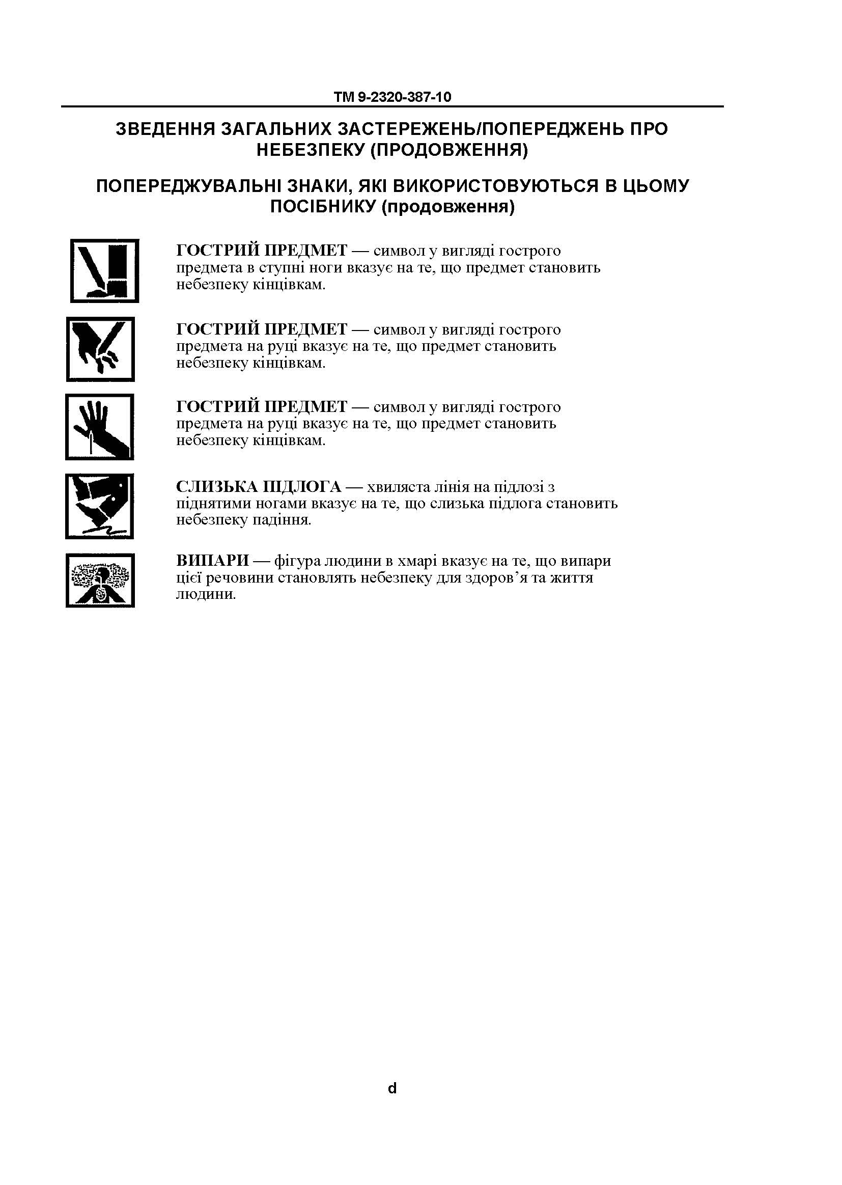 Технічний посібник оператора для транспортних засобів HMMWV: M1113, M1114, M1151, M1151A1, M1152. . 