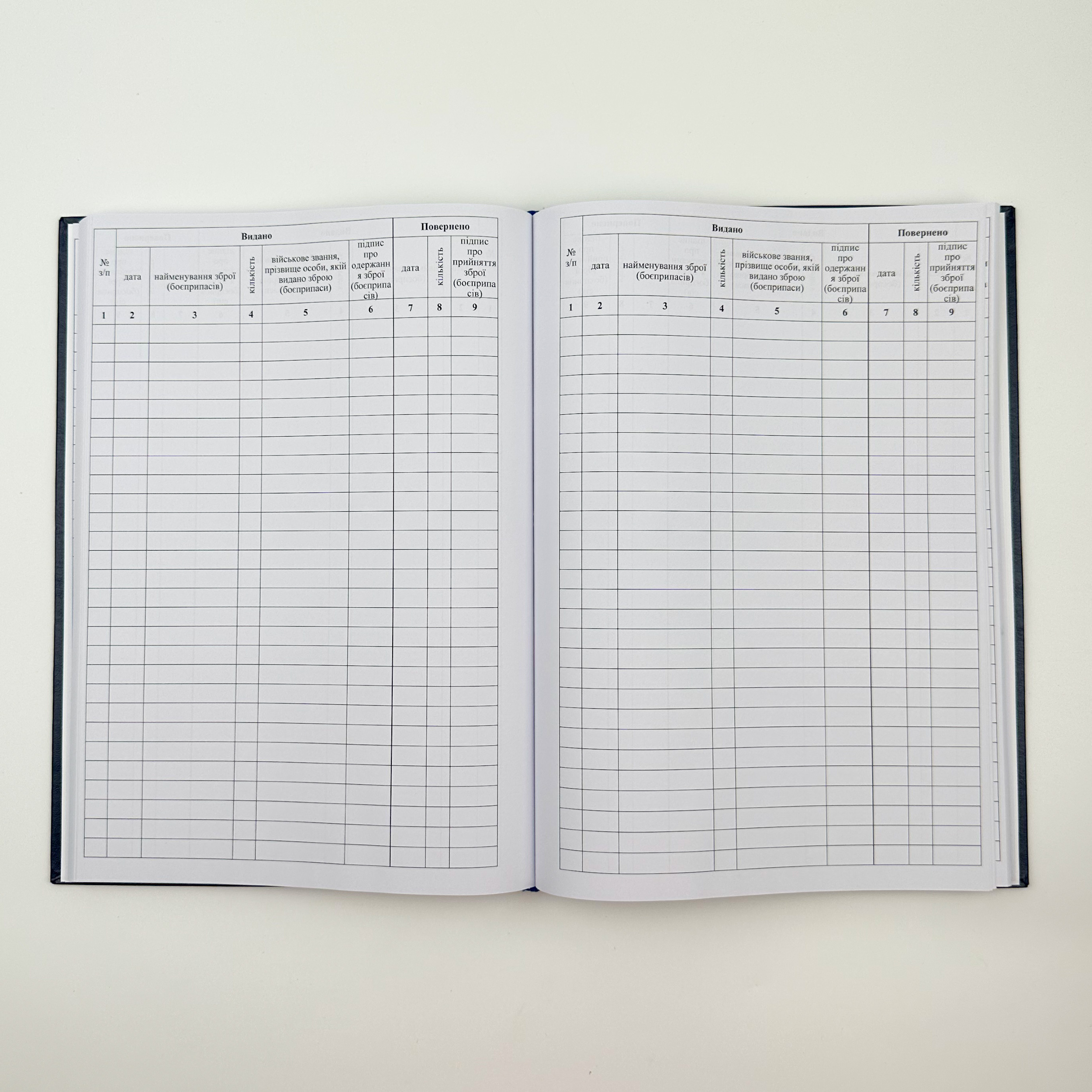 Книга видачі зброї та боєприпасів, додаток 5. Автор — Міністерство оборони України. 