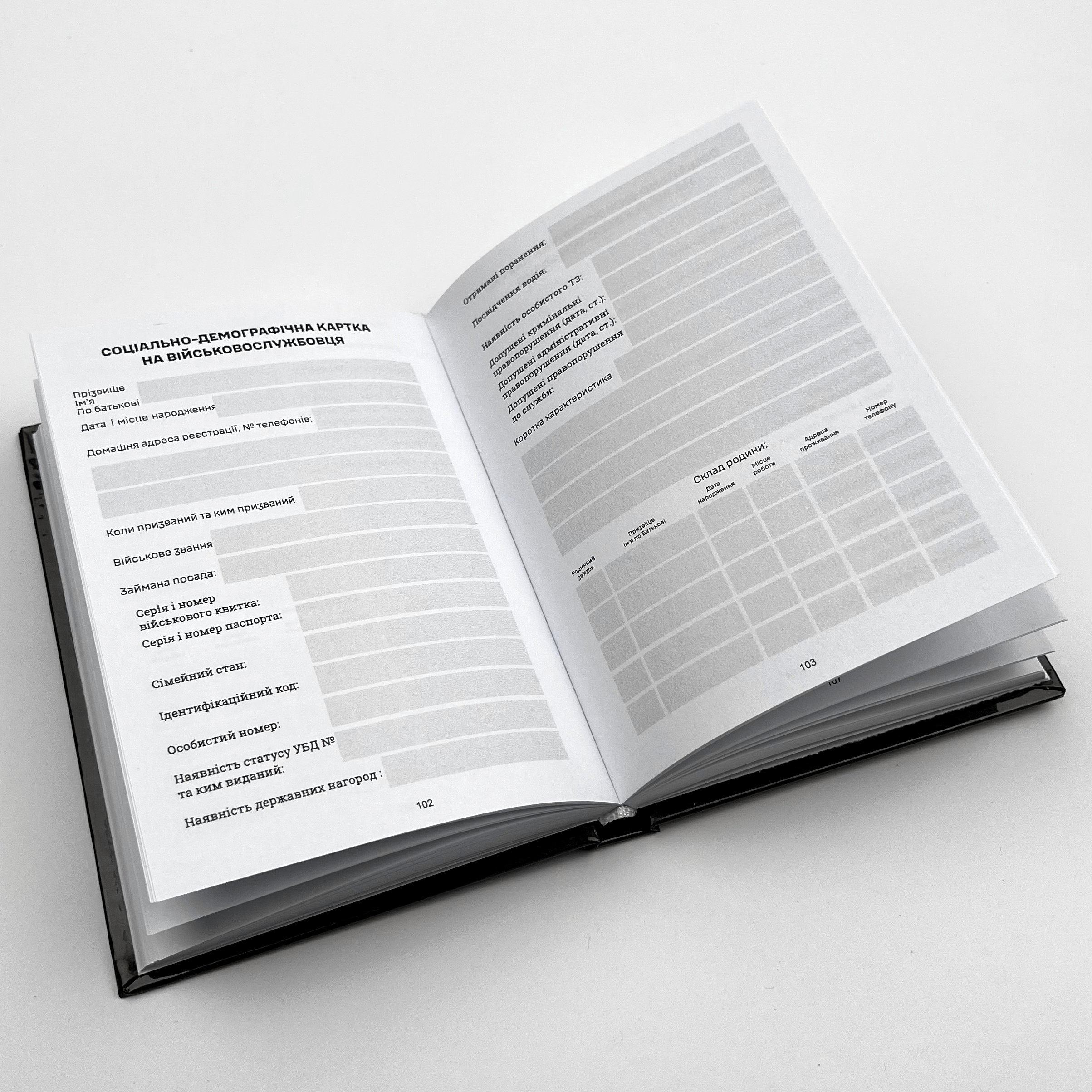 Соціально-демографічні картки військовослужбовців. . 