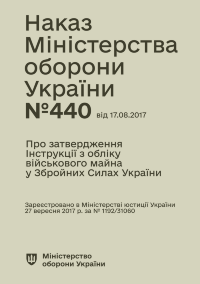 Наказ МОУ № 440 — Інструкція з обліку військового майна у ЗСУ (Повний (A4))