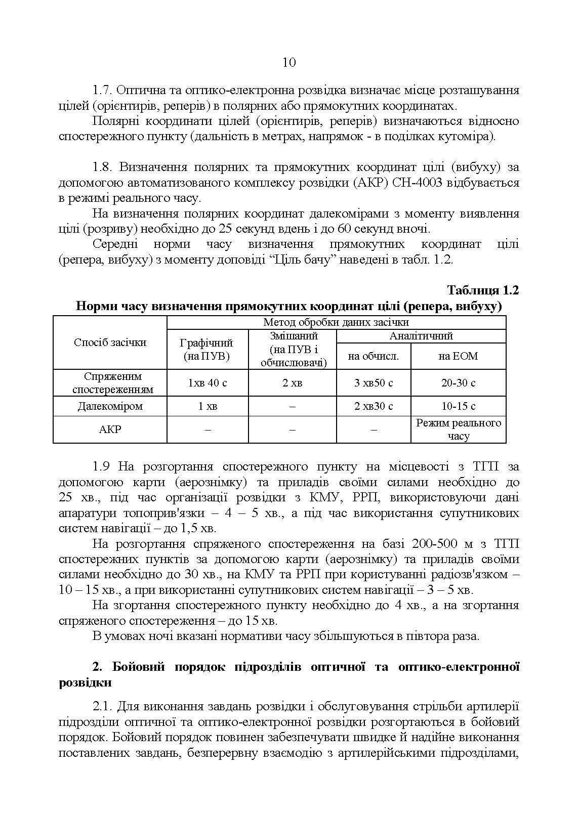 Керівництво з бойової роботи підрозділів оптичної та оптико-електронної розвідки ракетних військ і артилерії Збройних Сил України. . 