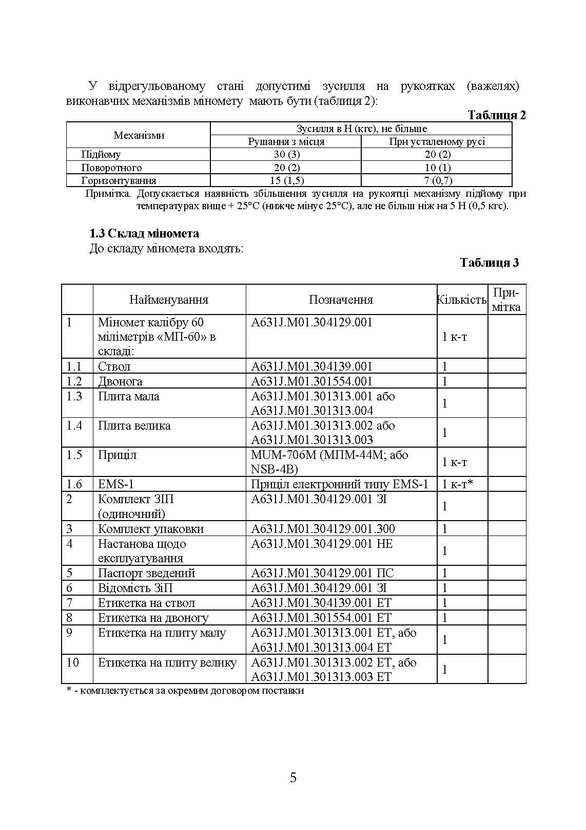 Міномет калібру 60-мм «МП-60». Настанова щодо експлуатування. . 